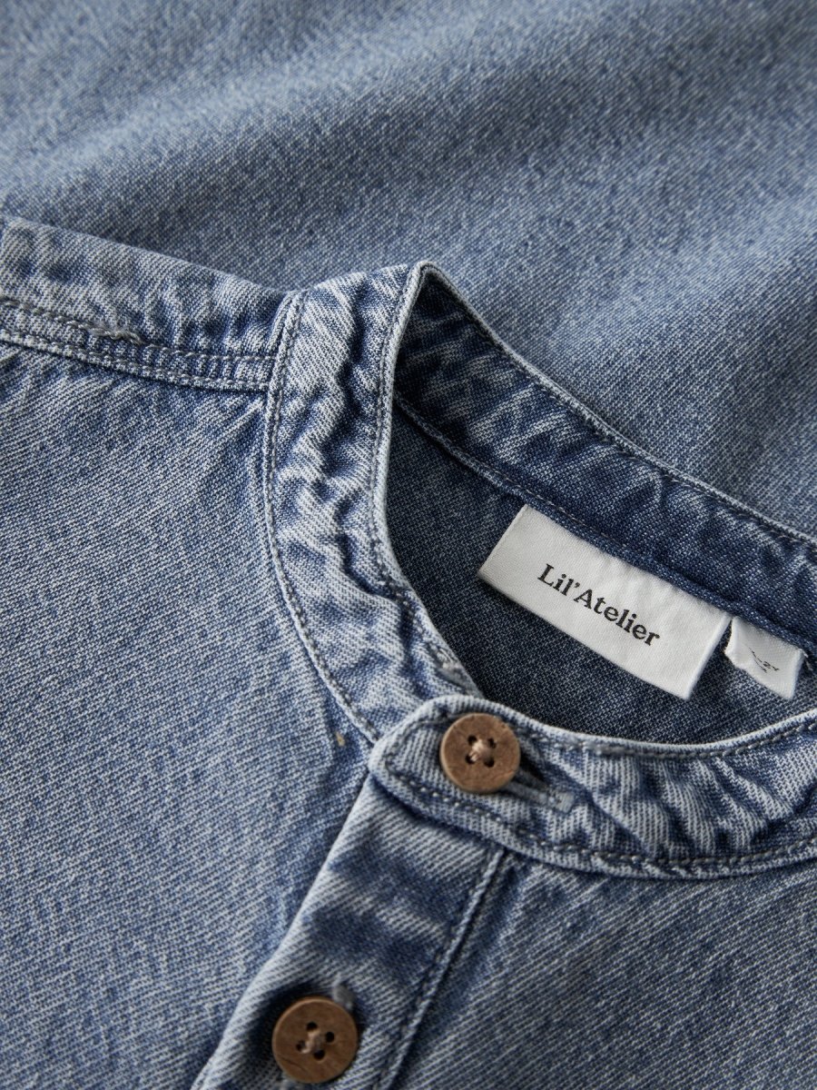 Lil' Atelier Mini TAYA LS LOOSE DNM SHIRT 1166 - FD - Medium Blue Denim | Torgunns Barneklær AS