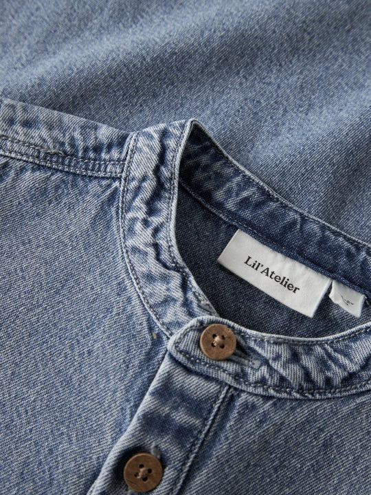 Lil' Atelier Mini TAYA LS LOOSE DNM SHIRT 1166 - FD - Medium Blue Denim | Torgunns Barneklær AS