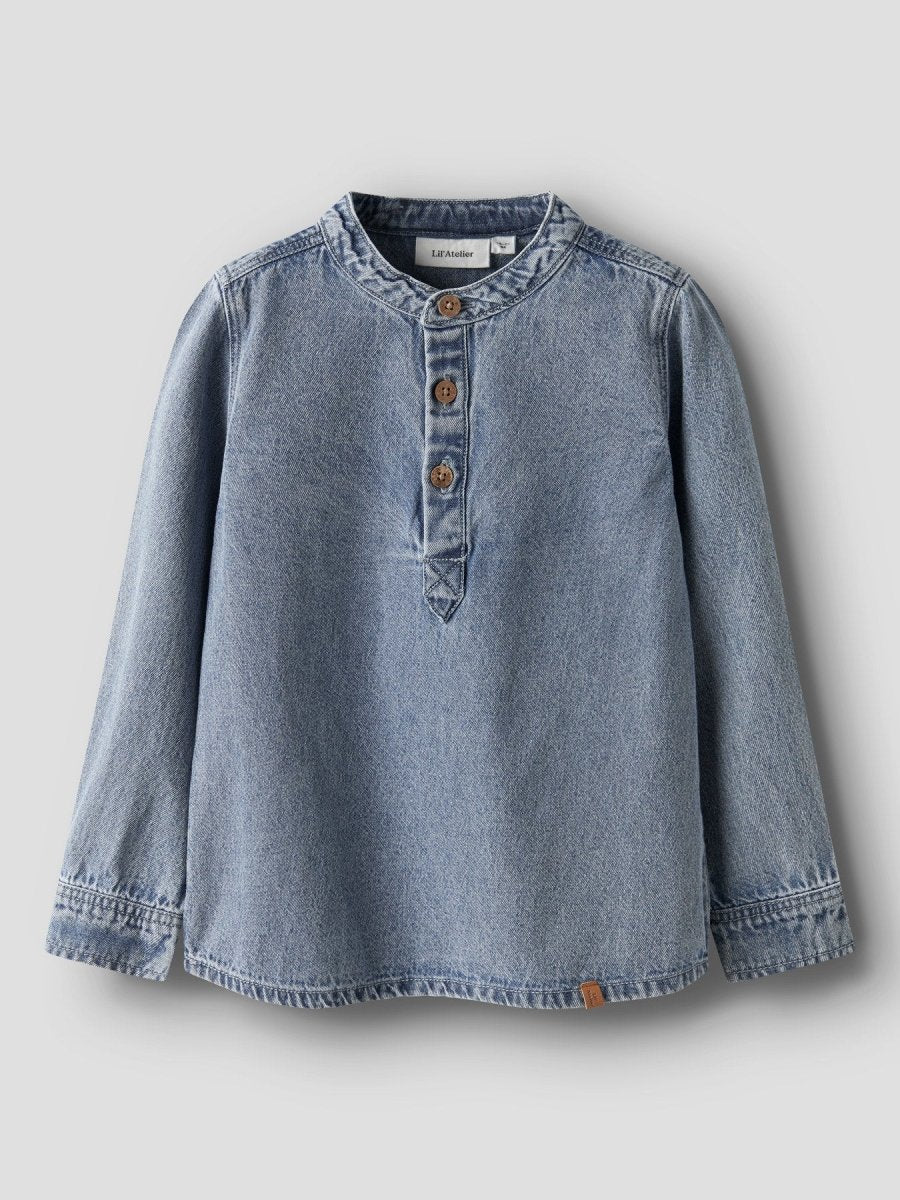 Lil' Atelier Mini TAYA LS LOOSE DNM SHIRT 1166 - FD - Medium Blue Denim | Torgunns Barneklær AS