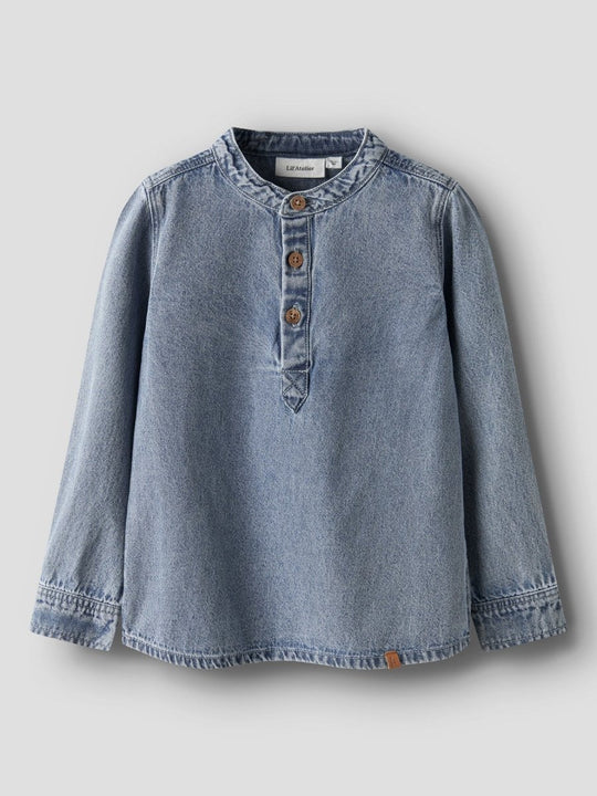 Lil' Atelier Mini TAYA LS LOOSE DNM SHIRT 1166 - FD - Medium Blue Denim | Torgunns Barneklær AS