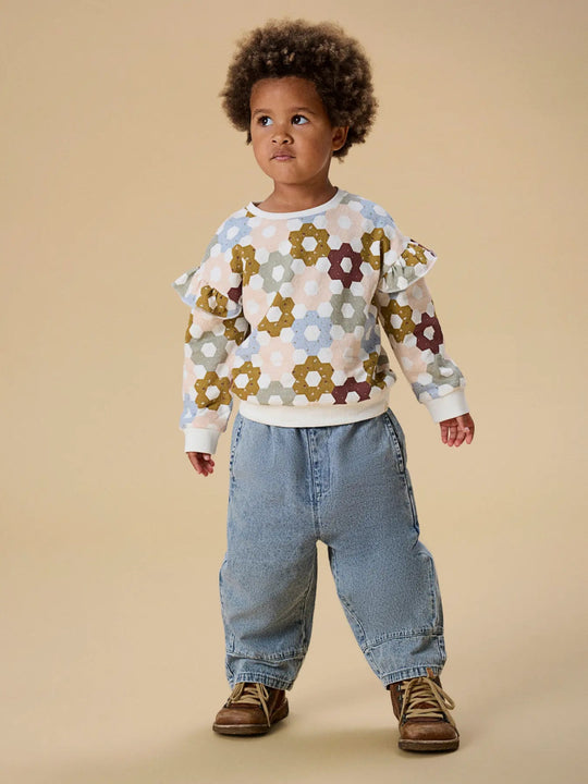 Lil' Atelier Mini TAYA WIDE JEANS - Medium Blue Denim | Torgunns Barneklær AS