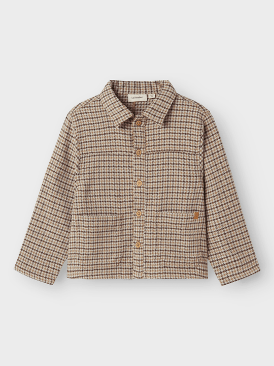 Lil' Atelier MINI TEVIN LS NREG SHIRT JACKET - Petrified Oak | Torgunns Barneklær AS