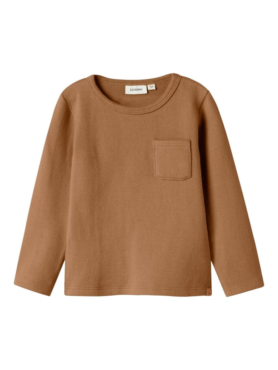 Lil' Atelier MINI THORO HEN LS SLIM TOP - Sepia Tint | Torgunns Barneklær AS