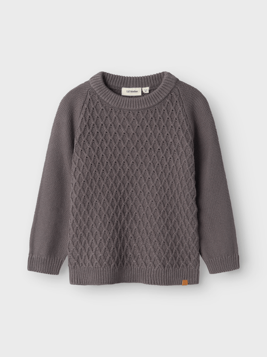 Lil' Atelier MINI TOBIE LS KNIT - Pewter | Torgunns Barneklær AS