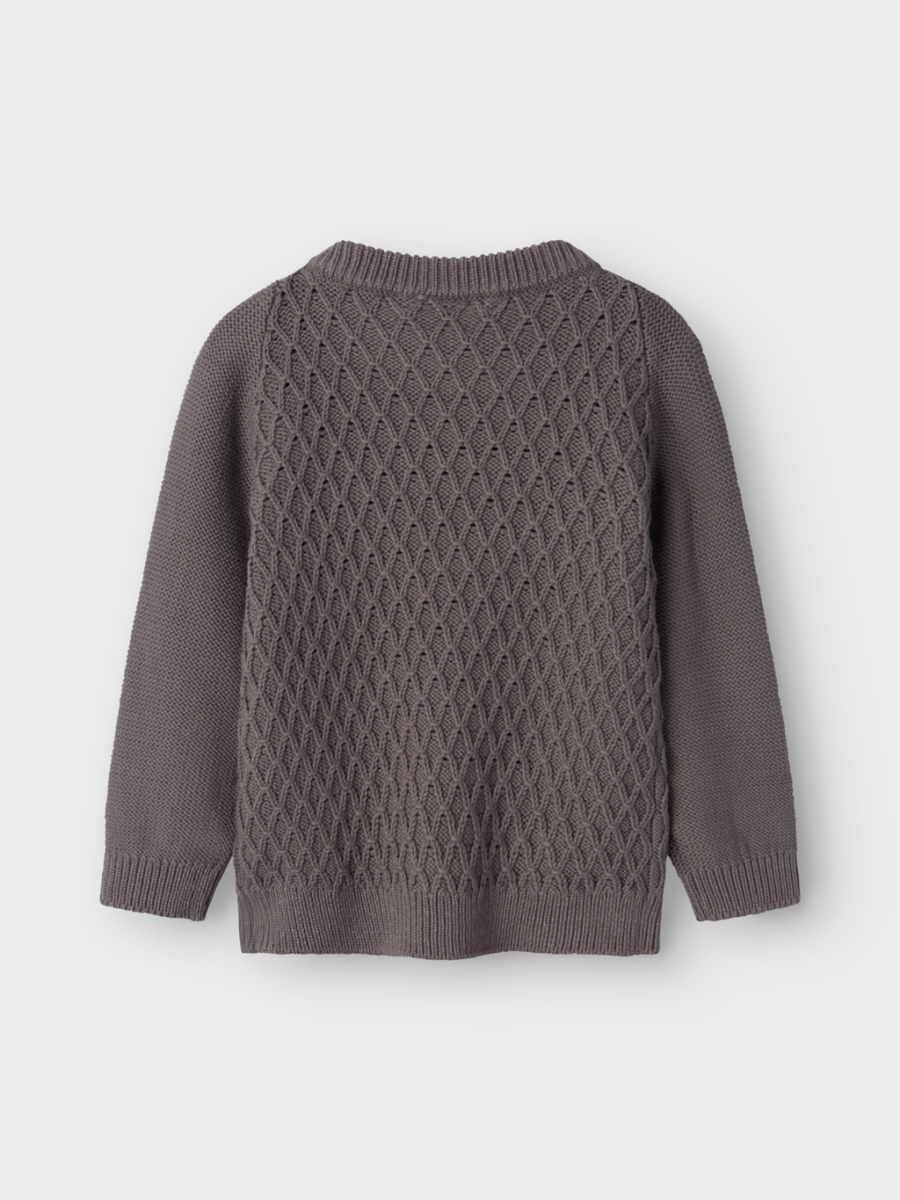 Lil' Atelier MINI TOBIE LS KNIT - Pewter | Torgunns Barneklær AS