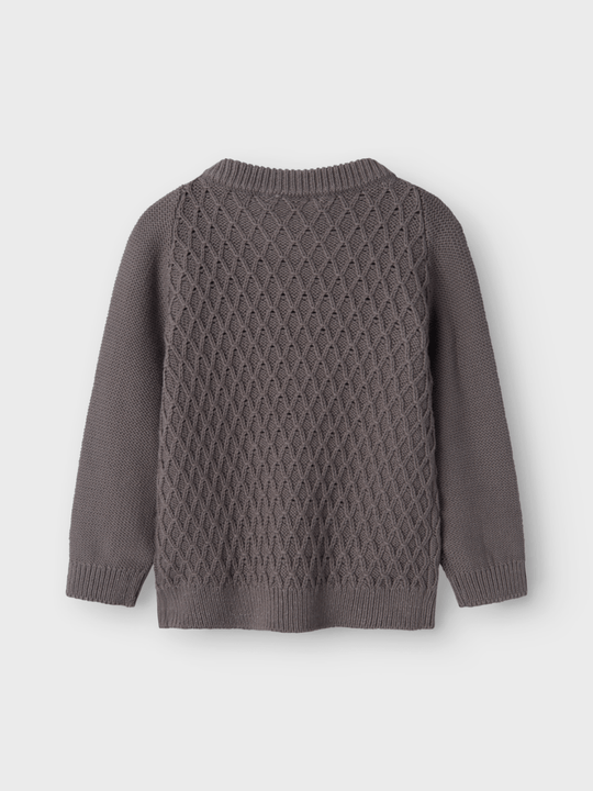 Lil' Atelier MINI TOBIE LS KNIT - Pewter | Torgunns Barneklær AS