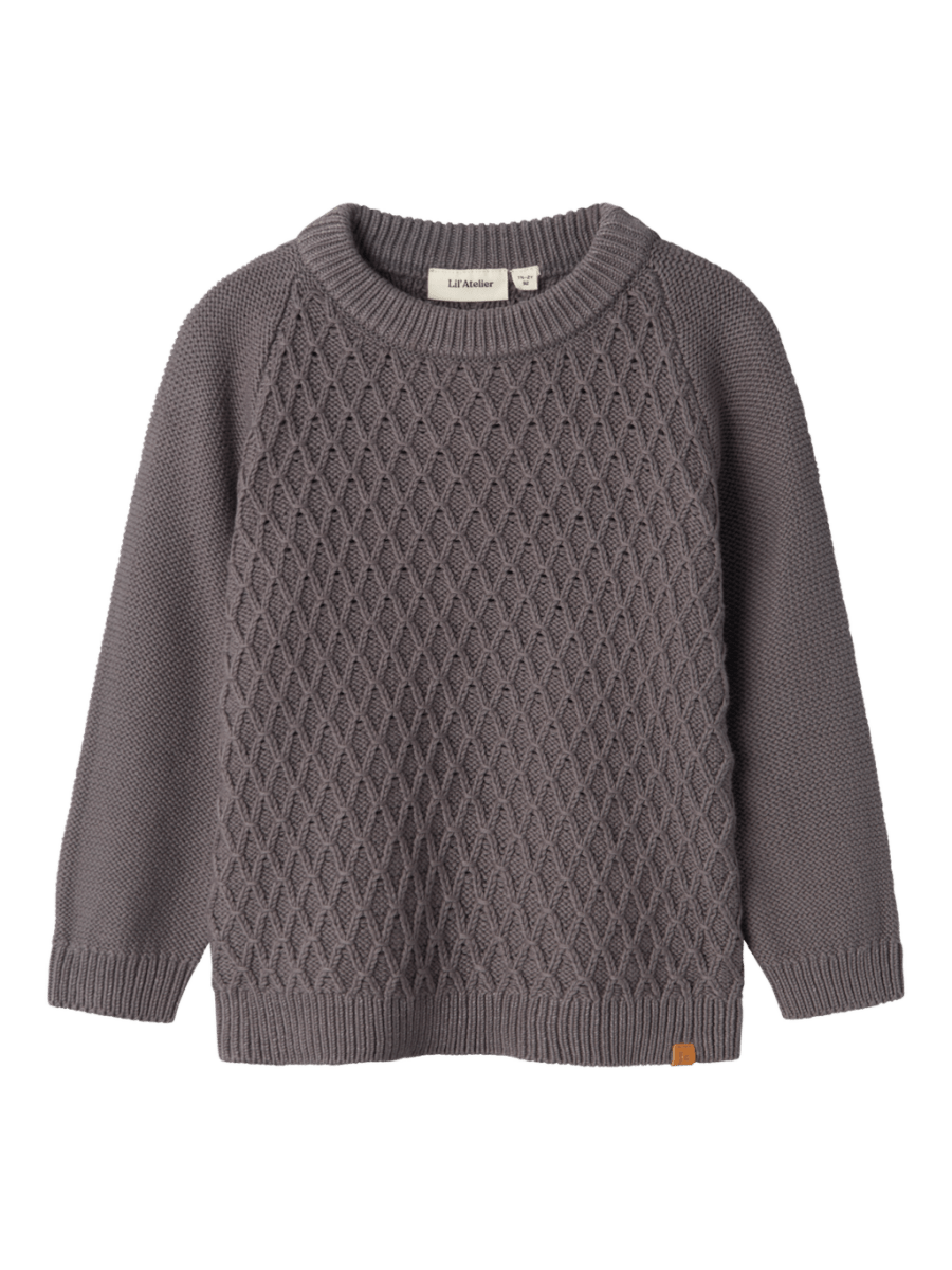 Lil' Atelier MINI TOBIE LS KNIT - Pewter | Torgunns Barneklær AS