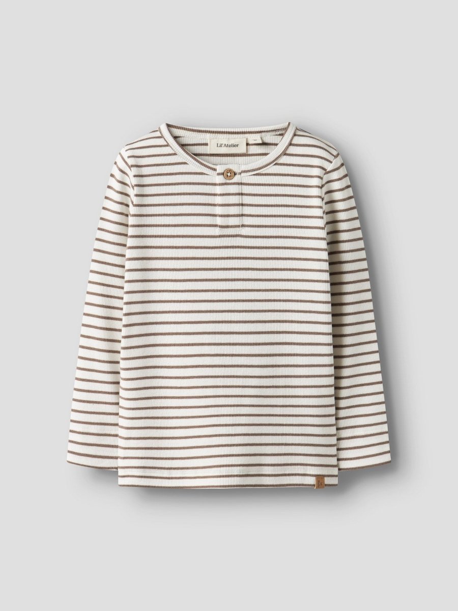 Lil' Atelier Mini TONTO TOR LS SLIM TOP - Coconut Milk | Torgunns Barneklær AS