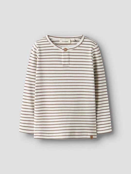 Lil' Atelier Mini TONTO TOR LS SLIM TOP - Coconut Milk | Torgunns Barneklær AS