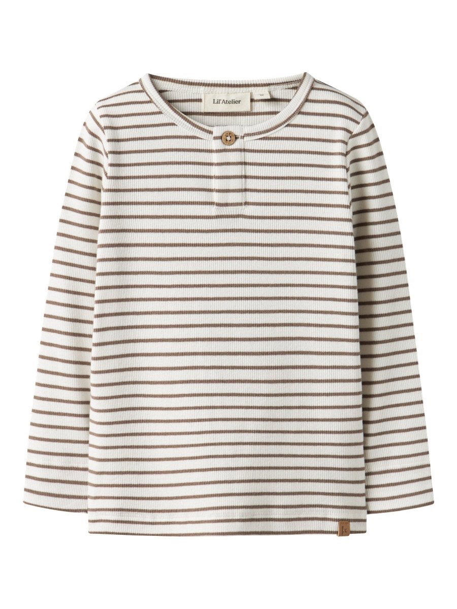 Lil' Atelier Mini TONTO TOR LS SLIM TOP - Coconut Milk | Torgunns Barneklær AS