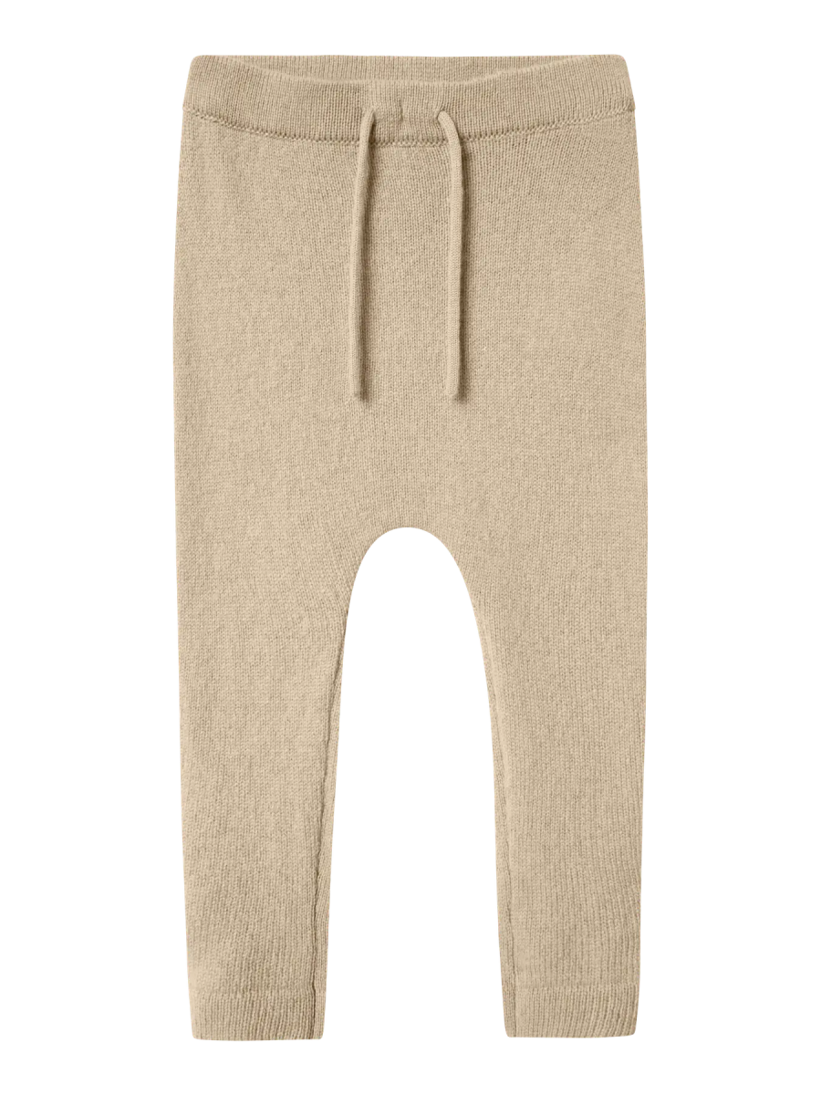 Lil' Atelier Mini WOOL NALIO KNIT PANT - Safari Melange | Torgunns Barneklær AS