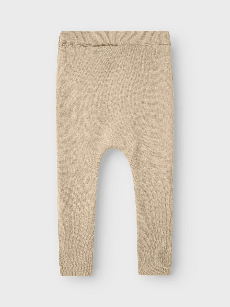 Lil' Atelier Mini WOOL NALIO KNIT PANT - Safari Melange | Torgunns Barneklær AS
