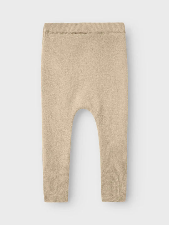 Lil' Atelier Mini WOOL NALIO KNIT PANT - Safari Melange | Torgunns Barneklær AS