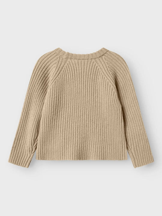 Lil' Atelier Mini WOOL NALIO LS KNIT - Safari MELANGE | Torgunns Barneklær AS