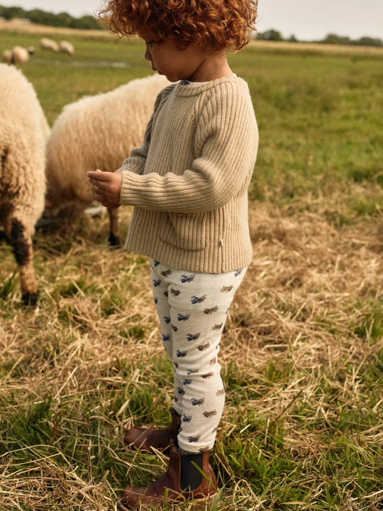 Lil' Atelier Mini WOOL NALU SLIM LEGGING - Turtledove Melange | Airplane | Torgunns Barneklær AS