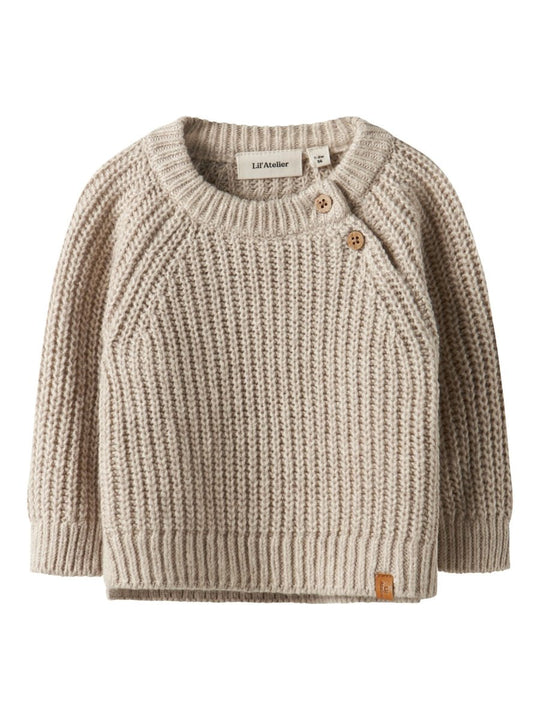 Lil' Atelier RUMBA LS LOOSE KNIT - Oxford Tan Melange | Torgunns Barneklær AS