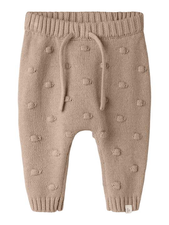 Lil' Atelier Baby GABLE KNIT PANT - Oxford Tan - Torgunns Barneklær AS