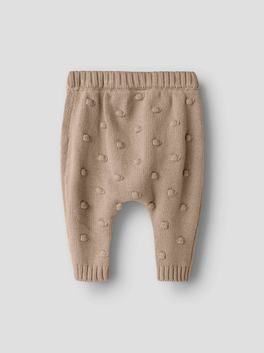 Lil' Atelier Baby GABLE KNIT PANT - Oxford Tan - Torgunns Barneklær AS