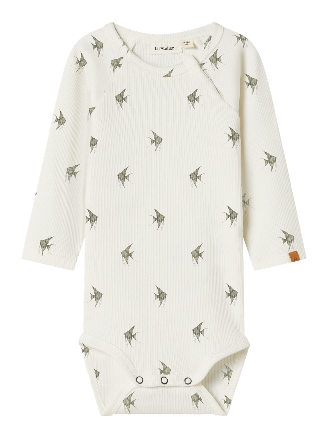 Lil' Atelier Baby LAVO ENI LS SLIM BODY - Coconut Milk Fish - Torgunns Barneklær AS