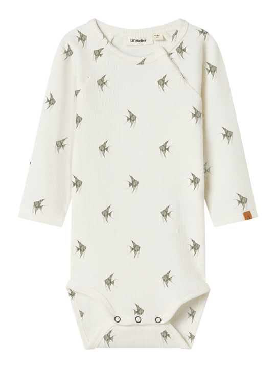 Lil' Atelier Baby LAVO ENI LS SLIM BODY - Coconut Milk Fish - Torgunns Barneklær AS