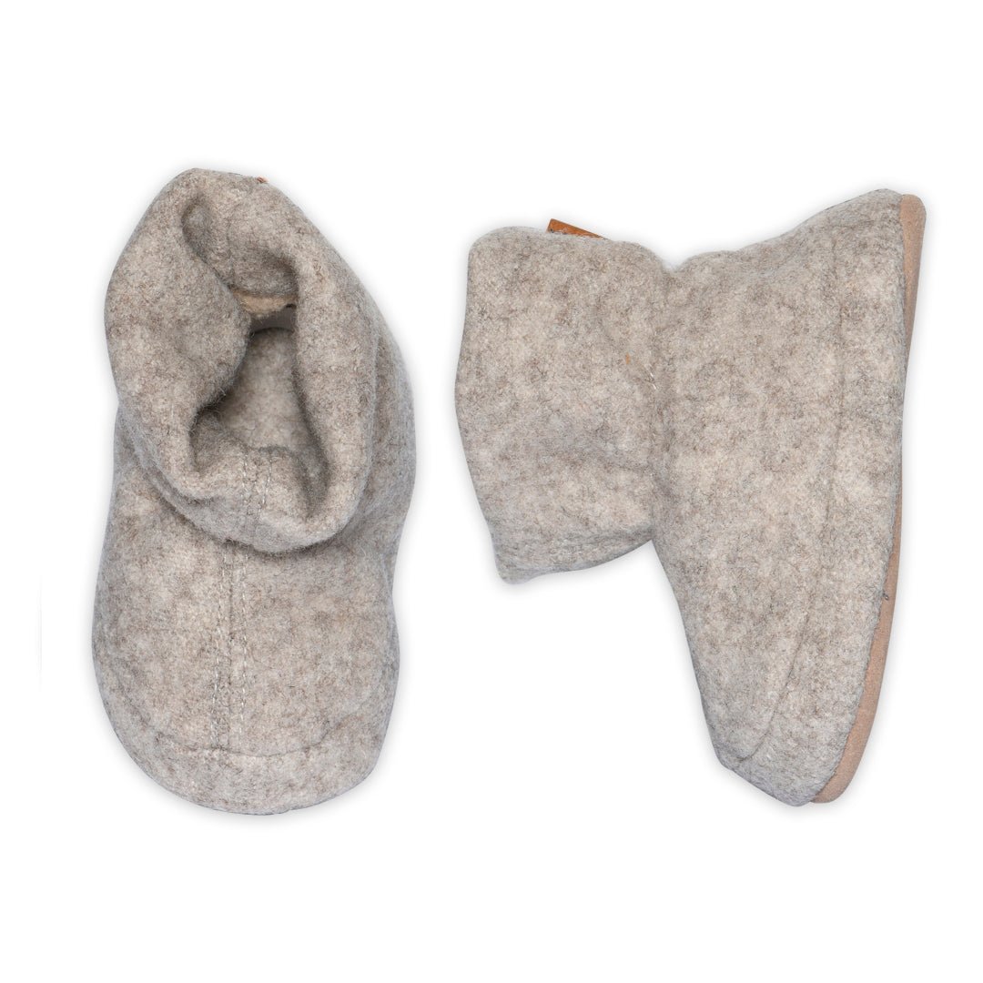 Melton | Wolly Babytøfler - Beige Melange | Torgunns Barneklær AS