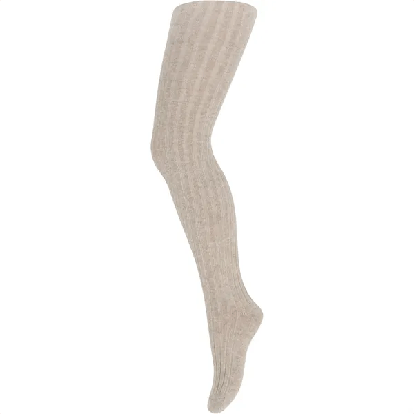 mp Denmark Bomull | Ribb Strømpebukse - Warm Beige Melange | Torgunns Barneklær AS