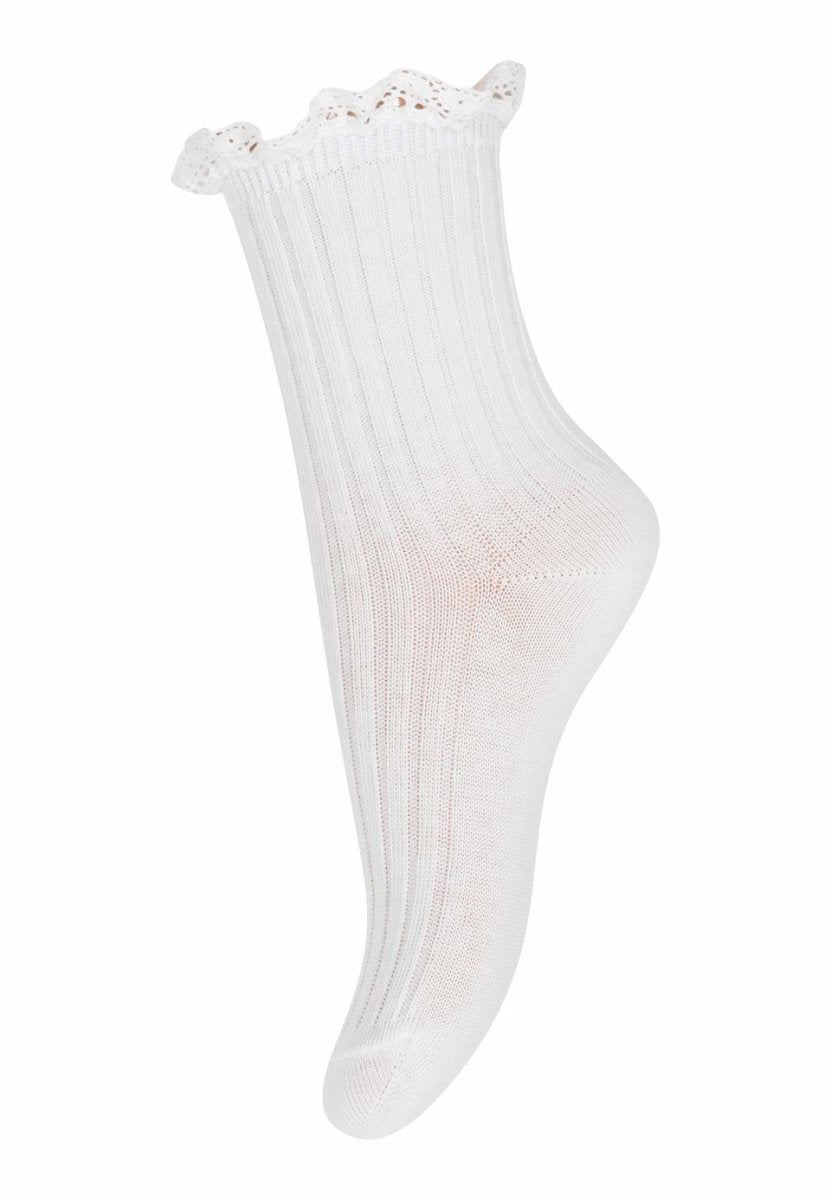 mp Denmark | Cotton | Julia Sock w/Lace - Offwhite | Torgunns Barneklær AS