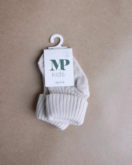 mp Denmark Ull | Ribb Sokk - Ecru | Torgunns Barneklær AS