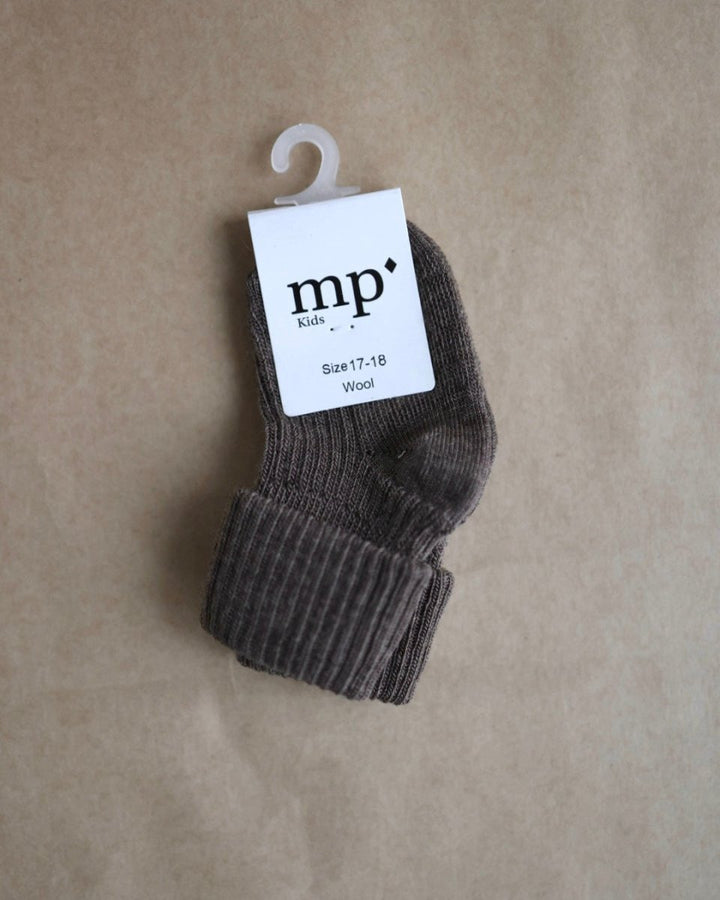 mp Denmark Ull | Ribb Sokk - Mørk Brun Melert | Torgunns Barneklær AS