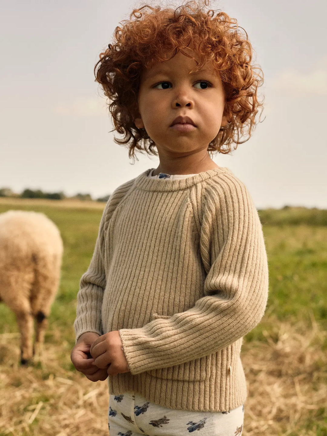 Lil' Atelier Mini WOOL NALIO LS KNIT - Safari MELANGE - Torgunns Barneklær AS