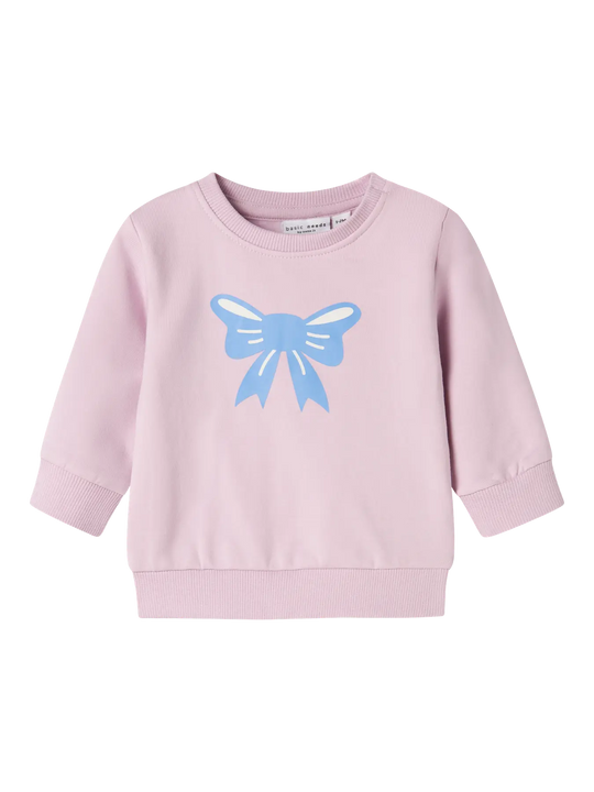 name it baby VRILLIE LS SWEAT - Winsome Orchid | Bow