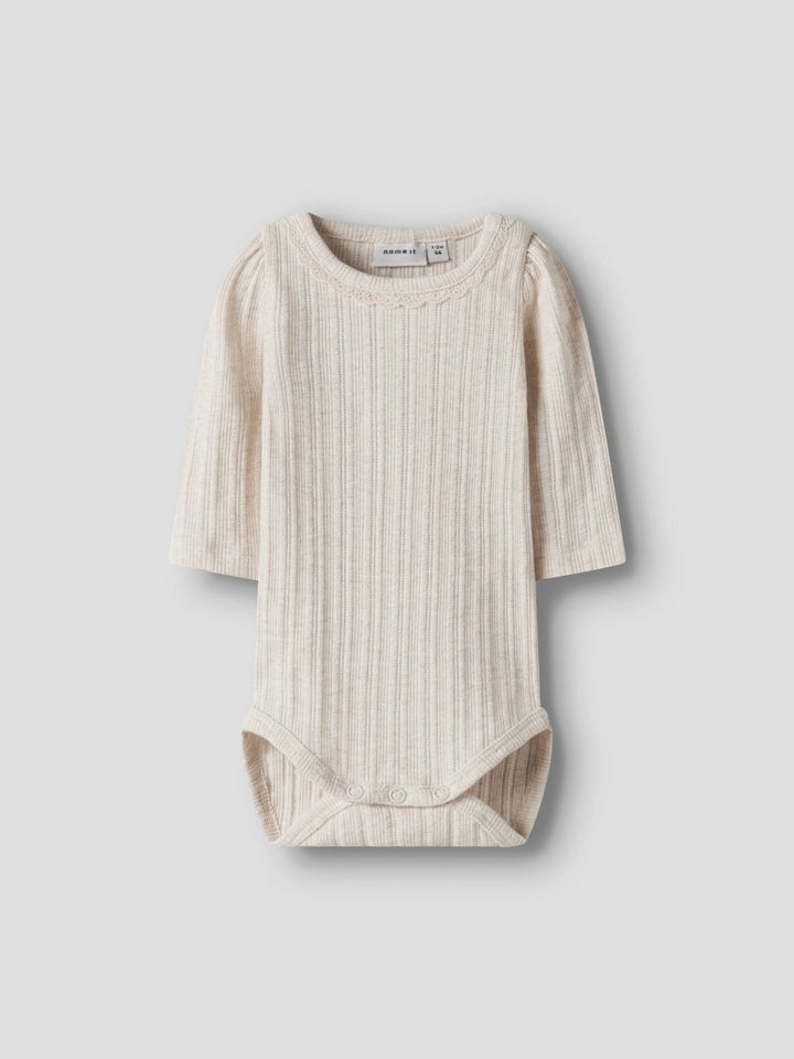 name it baby BARBA LS BODY - Peyote Melange | Torgunns Barneklær AS