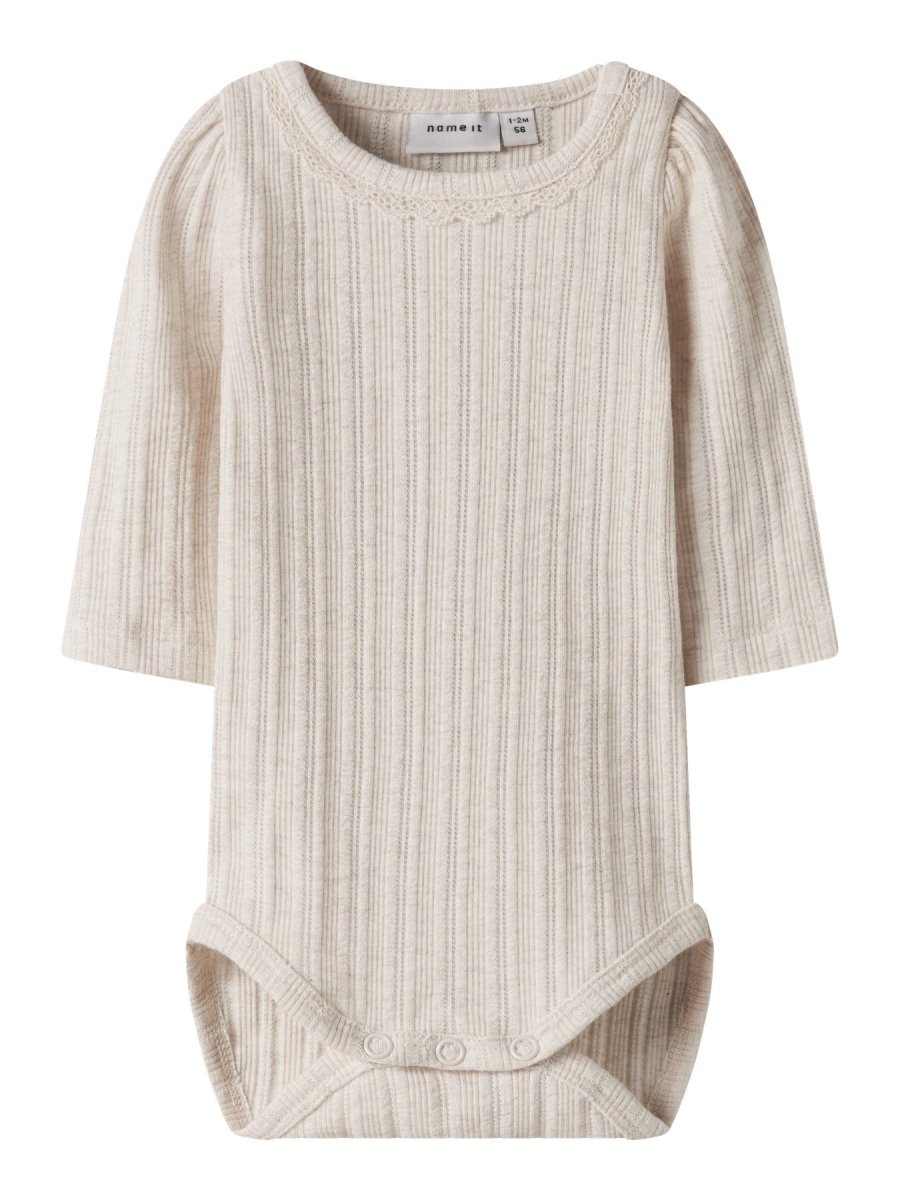 name it baby BARBA LS BODY - Peyote Melange | Torgunns Barneklær AS