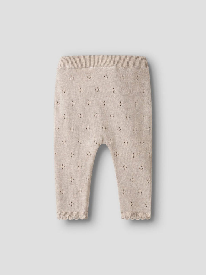 name it baby DIAME KNIT PANT - Peyote Melange | Torgunns Barneklær AS