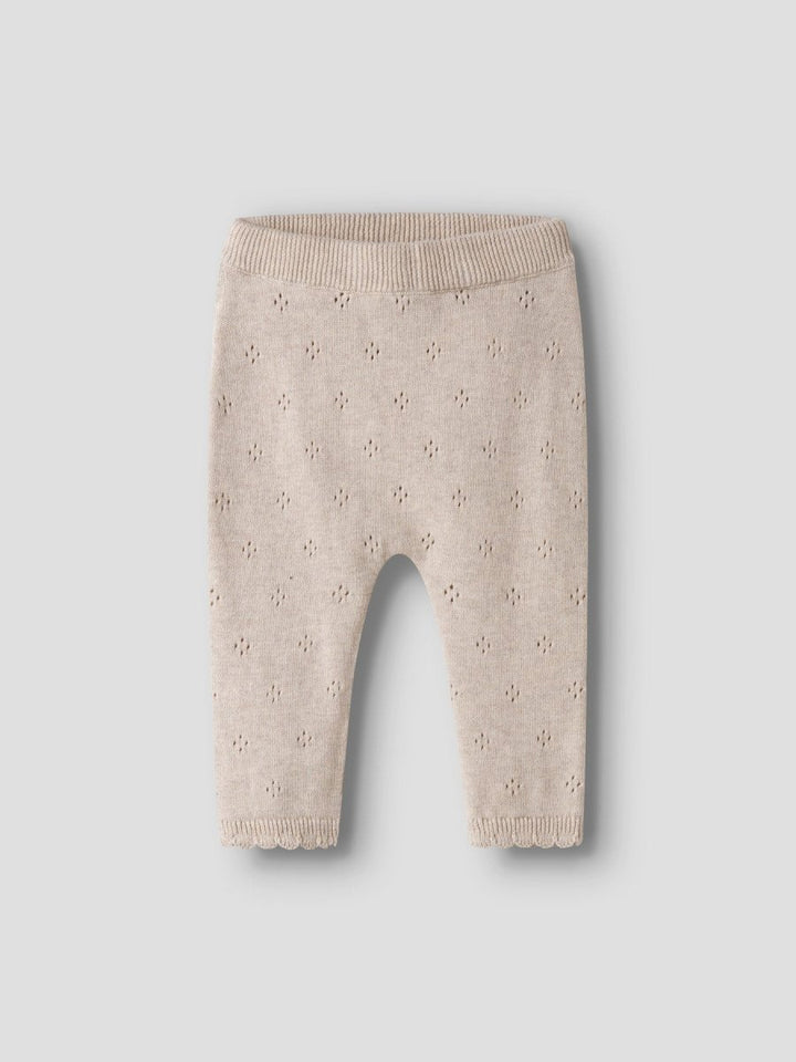 name it baby DIAME KNIT PANT - Peyote Melange | Torgunns Barneklær AS