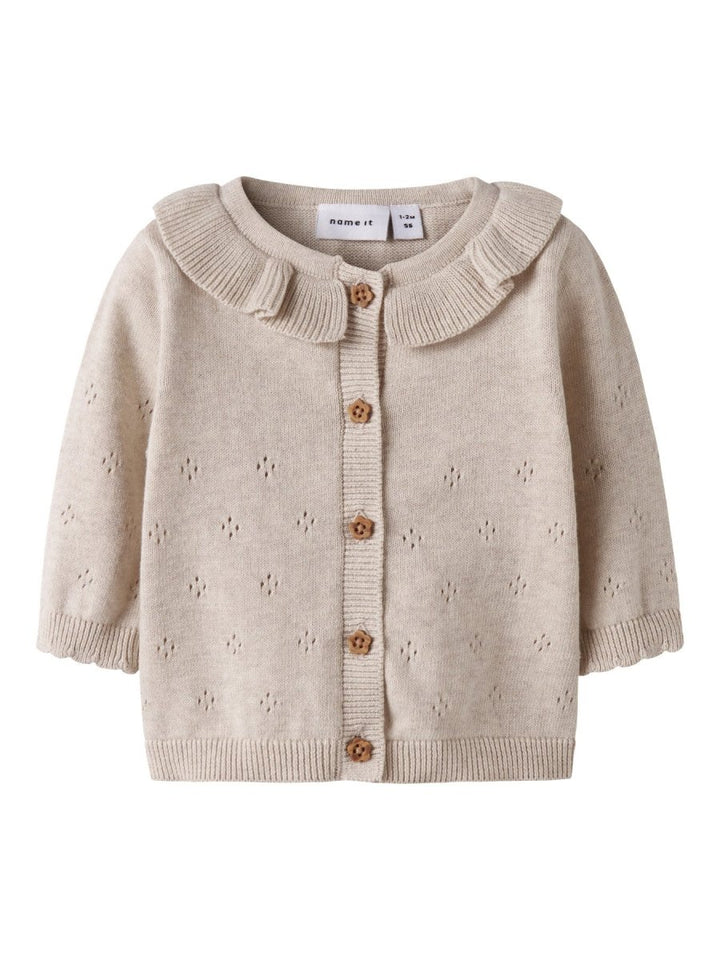 name it baby DIAME LS KNIT CARDIGAN - Peyote Melange | Torgunns Barneklær AS