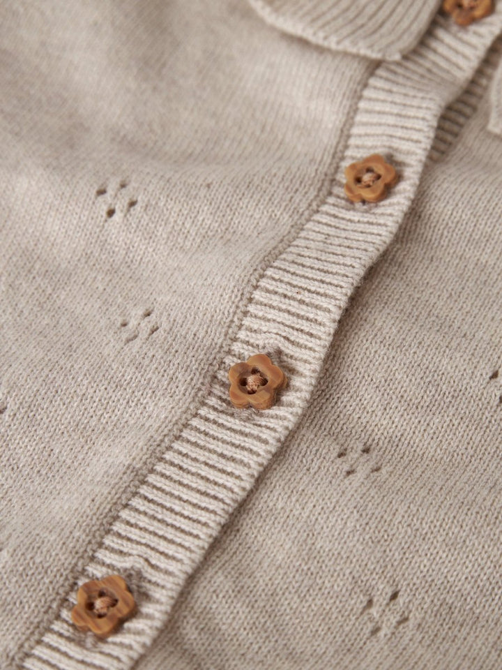 name it baby DIAME LS KNIT CARDIGAN - Peyote Melange | Torgunns Barneklær AS