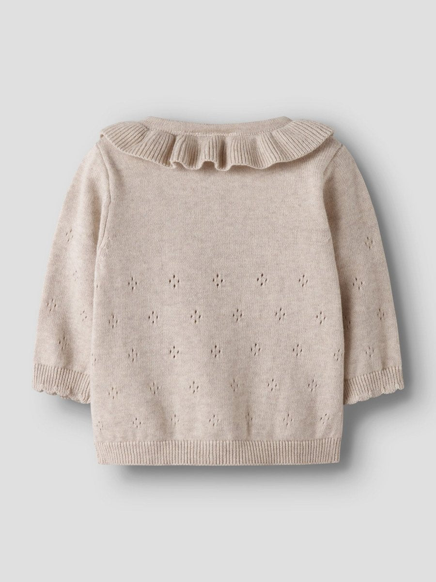 name it baby DIAME LS KNIT CARDIGAN - Peyote Melange | Torgunns Barneklær AS