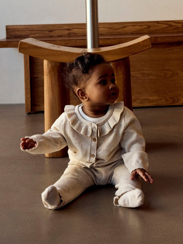 name it baby DIAME LS KNIT CARDIGAN - Peyote Melange | Torgunns Barneklær AS