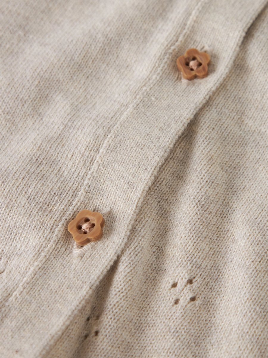 name it baby DIAME LS KNIT SUIT - Peyote Melange | Torgunns Barneklær AS