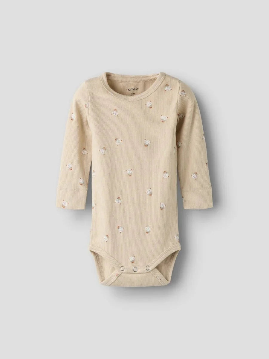 name it baby FERINI LS XSL BODY - Cement | Torgunns Barneklær AS