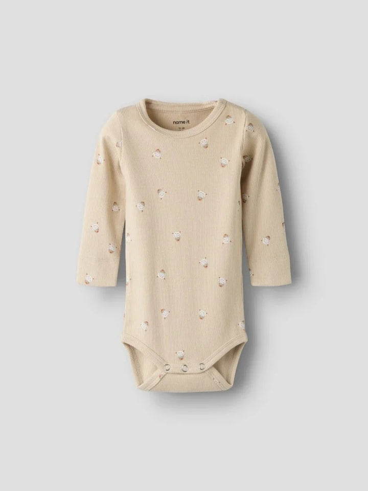 name it baby FERINI LS XSL BODY - Cement | Torgunns Barneklær AS