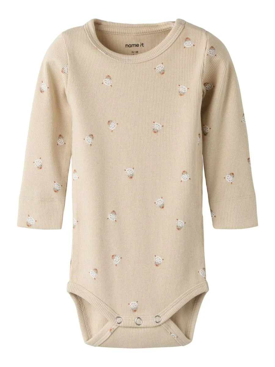 name it baby FERINI LS XSL BODY - Cement | Torgunns Barneklær AS