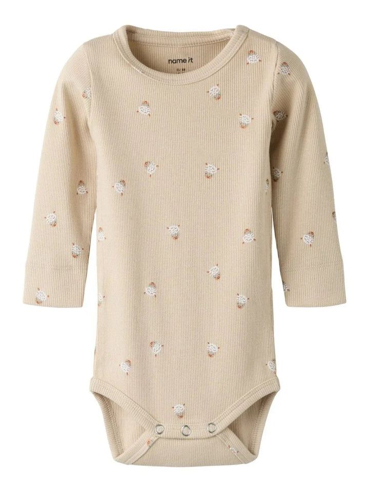 name it baby FERINI LS XSL BODY - Cement | Torgunns Barneklær AS