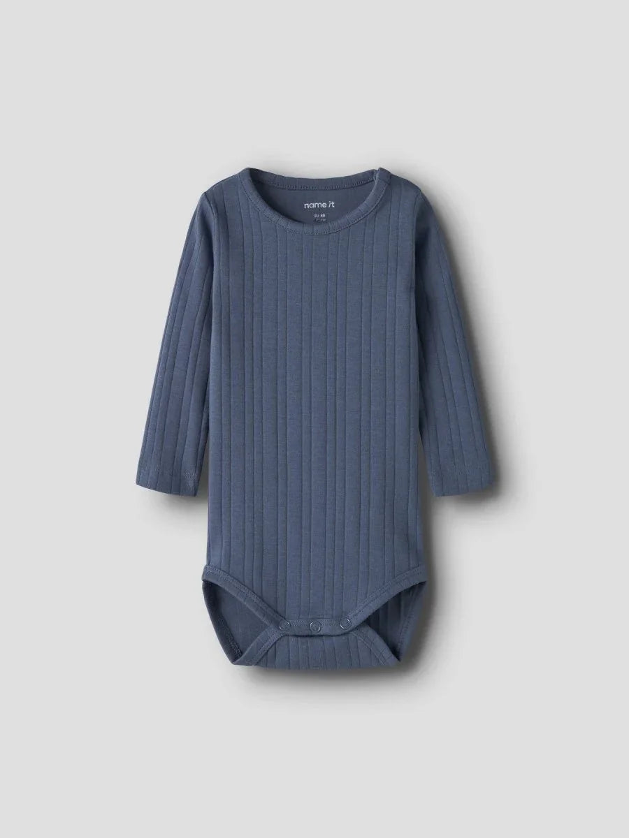 name it baby FILUS LS BODY - Vintage Indigo | Torgunns Barneklær AS