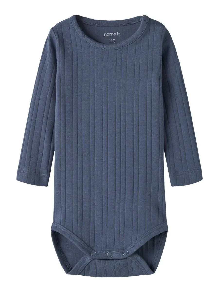 name it baby FILUS LS BODY - Vintage Indigo | Torgunns Barneklær AS