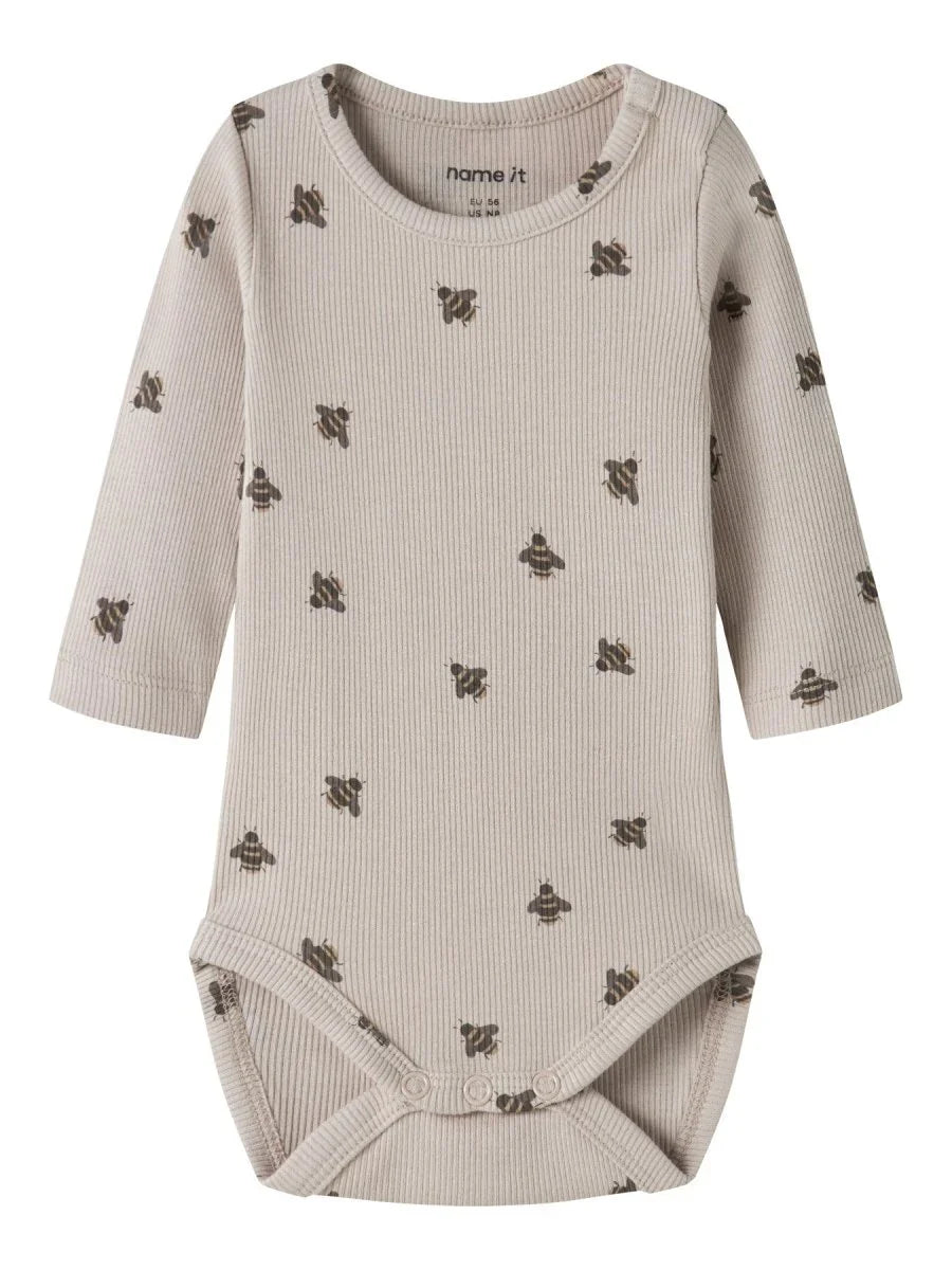 name it baby FUNKAB LS BODY - Chateau Gray | Bie | Torgunns Barneklær AS
