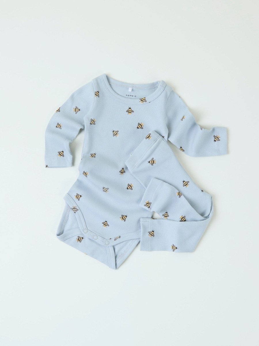 name it baby FUNKAB LS BODY - Pearl Blue | Bie | Torgunns Barneklær AS