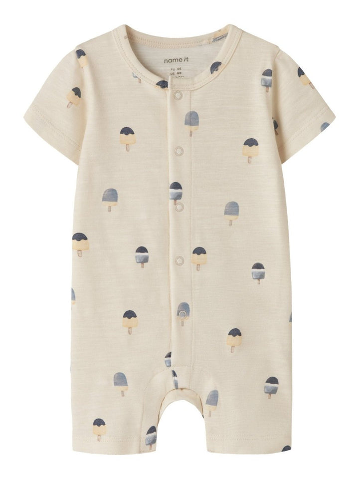 name it baby JEROME SS SUNSUIT - Almond Milk | Torgunns Barneklær AS