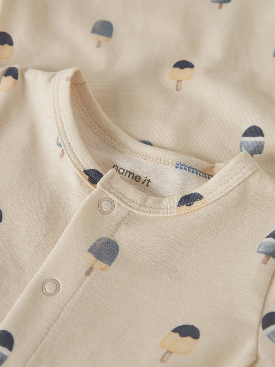 name it baby JEROME SS SUNSUIT - Almond Milk | Torgunns Barneklær AS